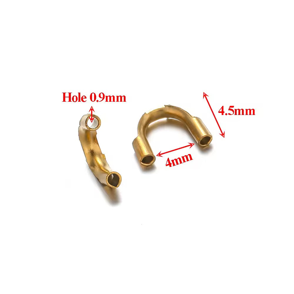 SS 1113 U wire protector 18k Gold PVD plated stainless steel ( 1 pc ) Anti tarnish ( 4:4.5 mm )