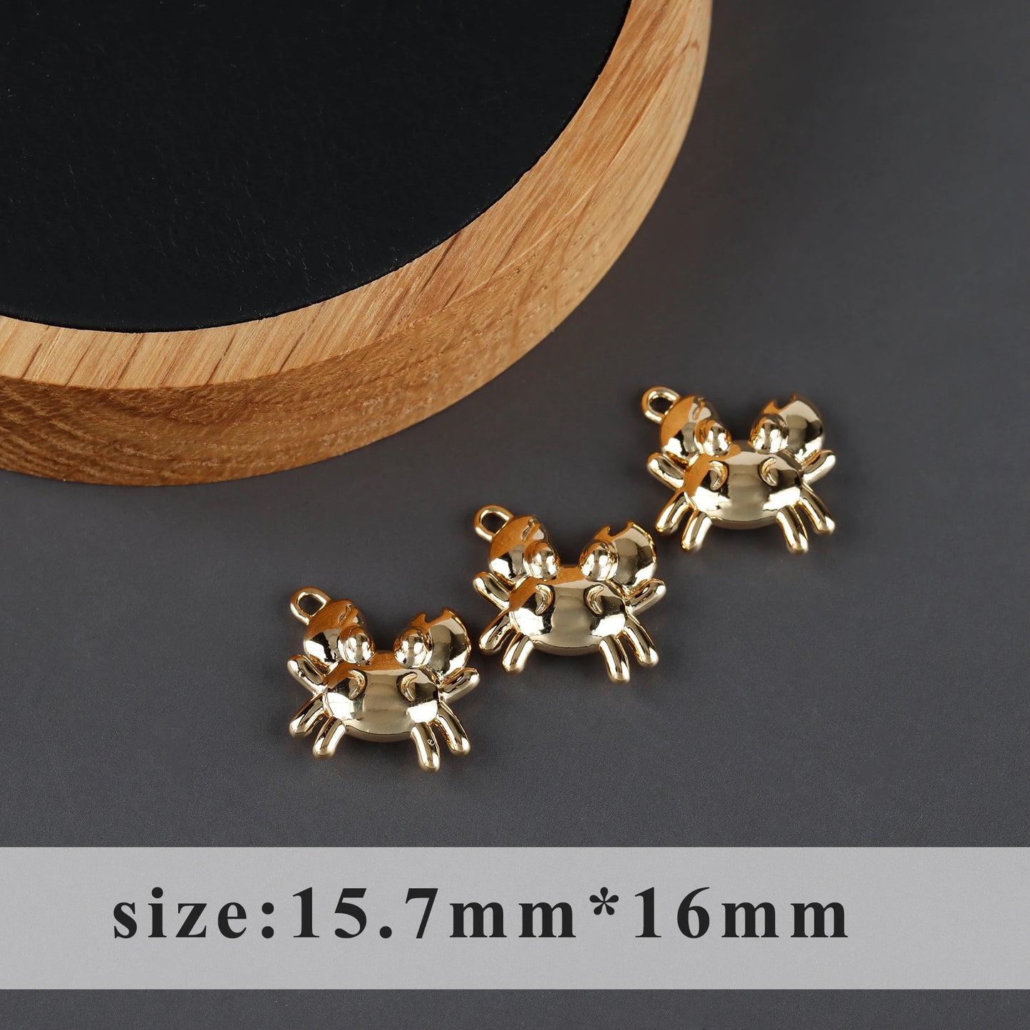 GP 1793 Crab 18k gold plated charm ( 1 pc ) - anti tarnish