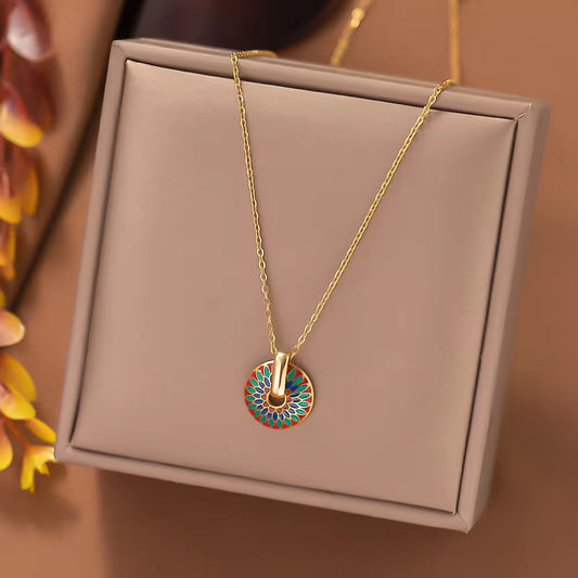 NSJ35C Boho European Necklace - 18k gold PVD plated