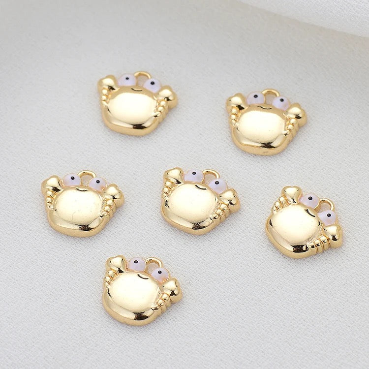 GPC22U Crab 14k gold plated charm ( 1 pc ) - anti tarnish