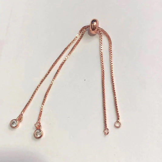CZ 204 Rose gold box chain bracelet material ( 1 pc ) - anti tarnish
