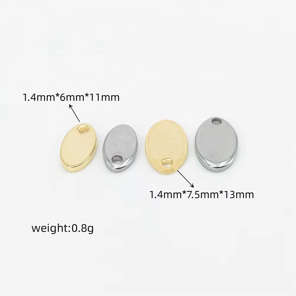 SS 2485 - Big Oval Steel plated Stainless steel stamping blank ( 1 pc ) Anti tarnish