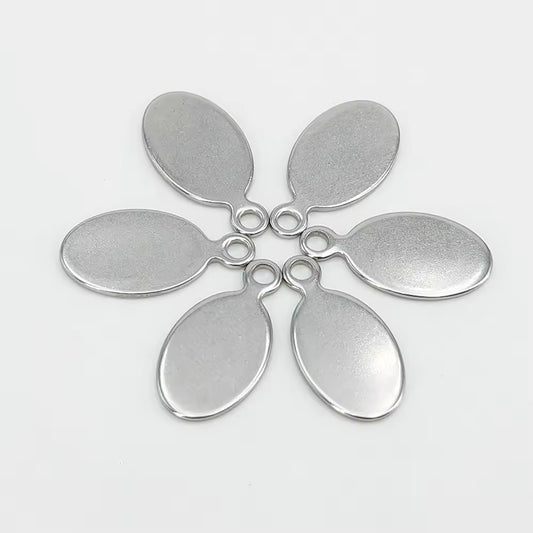 SS 2487 - Oval shaped Steel plated Stainless steel stamping blank ( 1 pc ) Anti tarnish