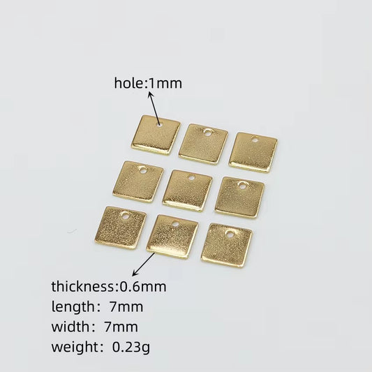 SS 2489 - Square 18k gold PVD plated 316 Stainless steel stamping blank ( 1 pc ) Anti tarnish