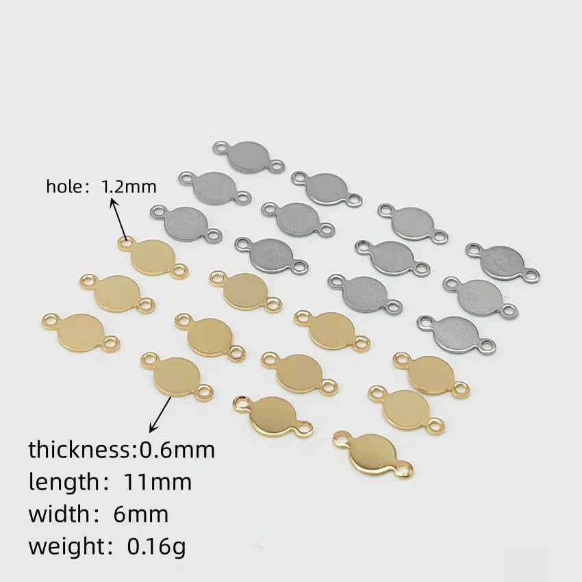 SS 2491 - Round Steel plated Stainless steel stamping blank ( 1 pc ) Anti tarnish