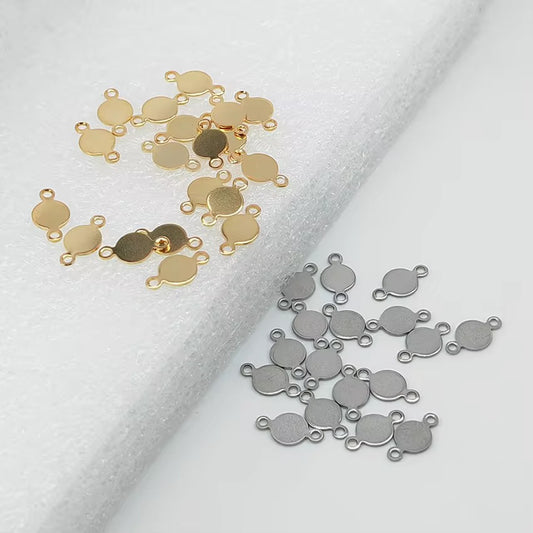 SS 2491 - Round Steel plated Stainless steel stamping blank ( 1 pc ) Anti tarnish