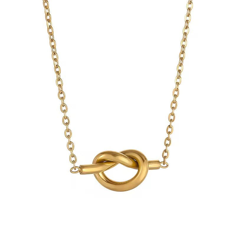 SJ 352 Dainty Knot Necklace - 18k gold PVD plated stainless steel - Anti tarnish