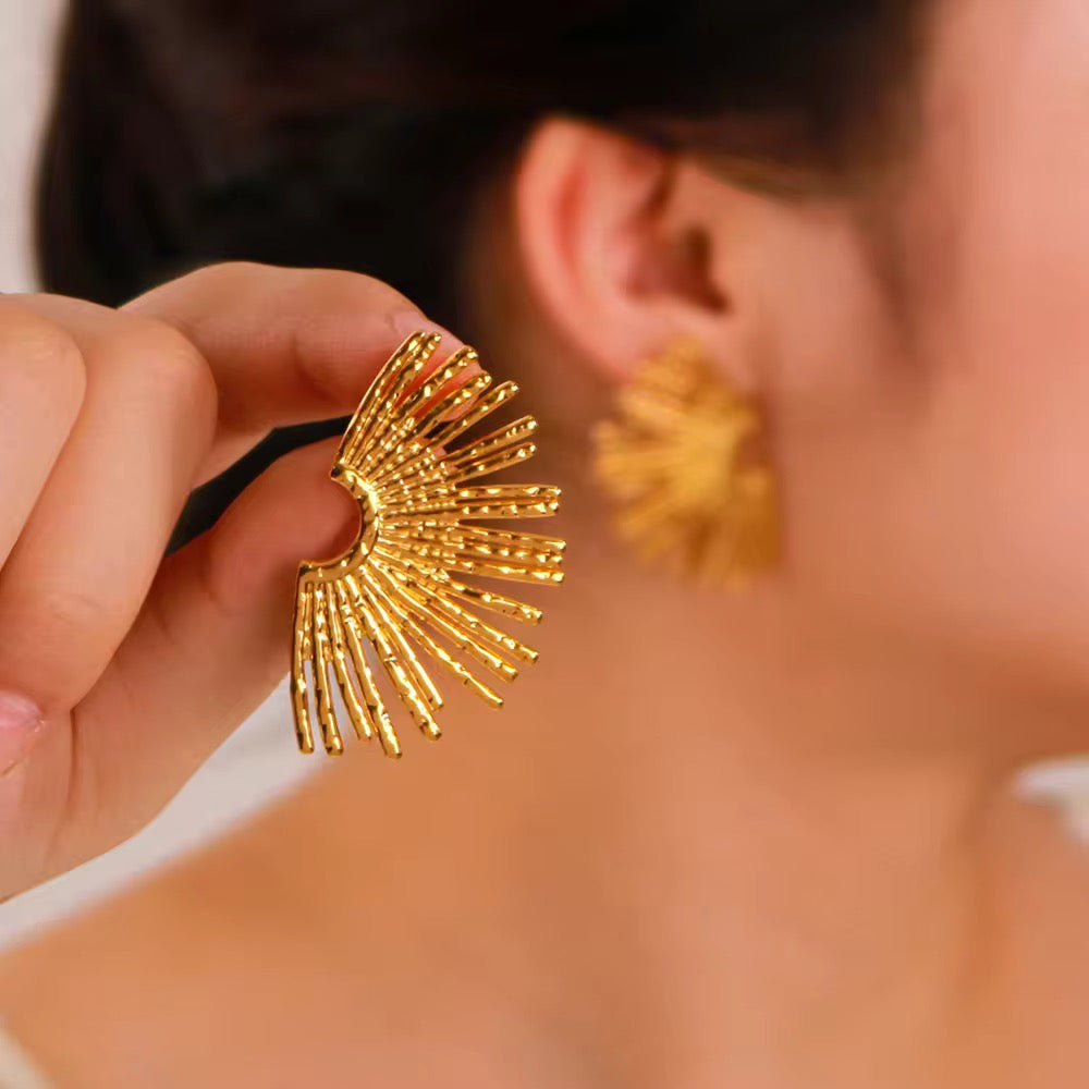 SJ 360 Boho Style Stud Earrings - 18k gold plated stainless steel - Anti tarnish - Wholesale