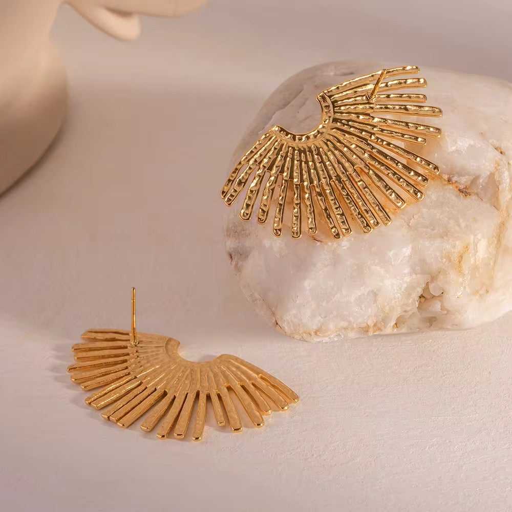 SJ 360 Boho Style Stud Earrings - 18k gold plated stainless steel - Anti tarnish - Wholesale