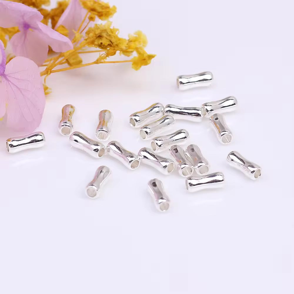 SS 3000 (c) Tube Spacer bead Silver plated ( 1 pc ) Anti tarnish ( 2*4.5 mm )
