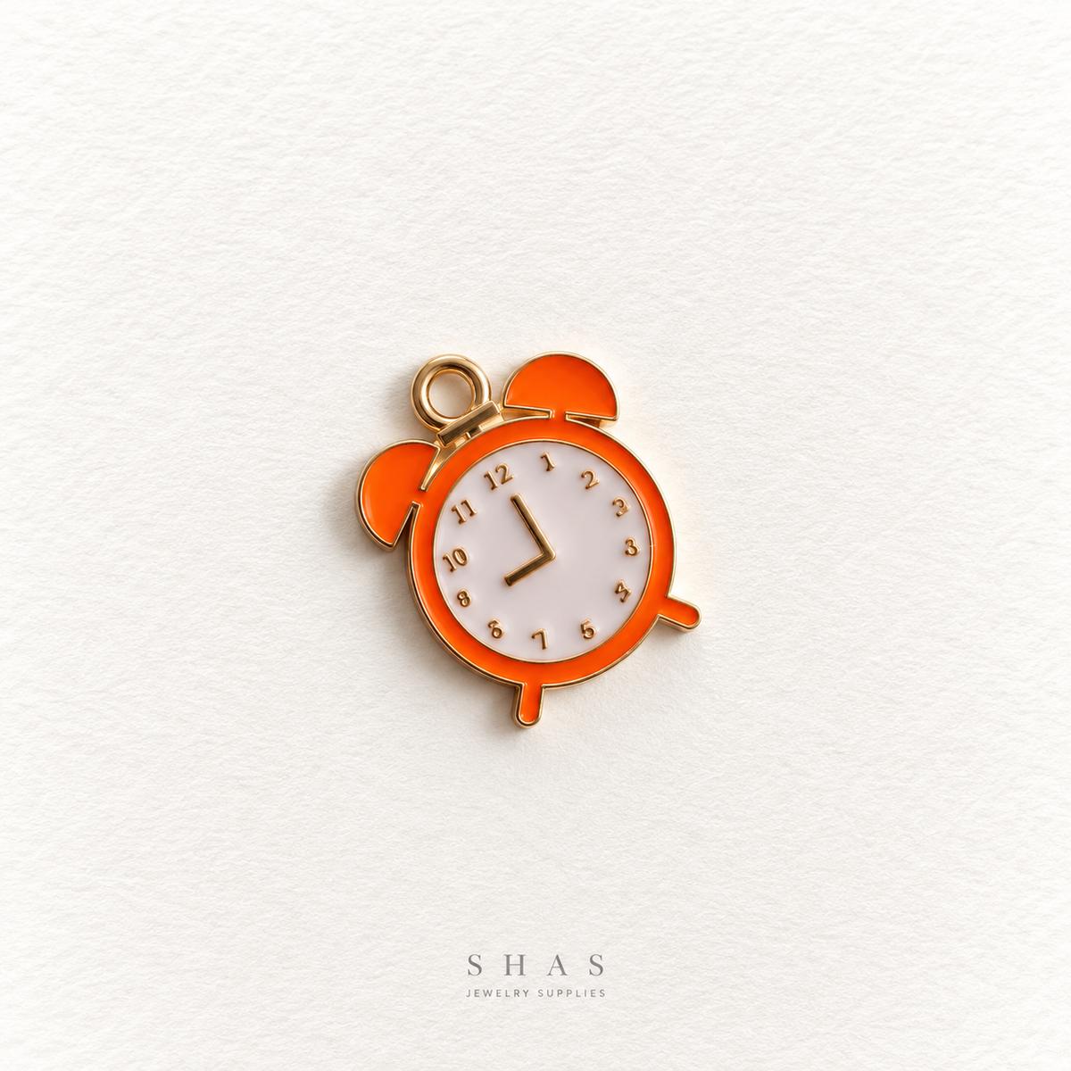 EC09J Clock Enamel Charm ( 1 pc ) High Quality Shine