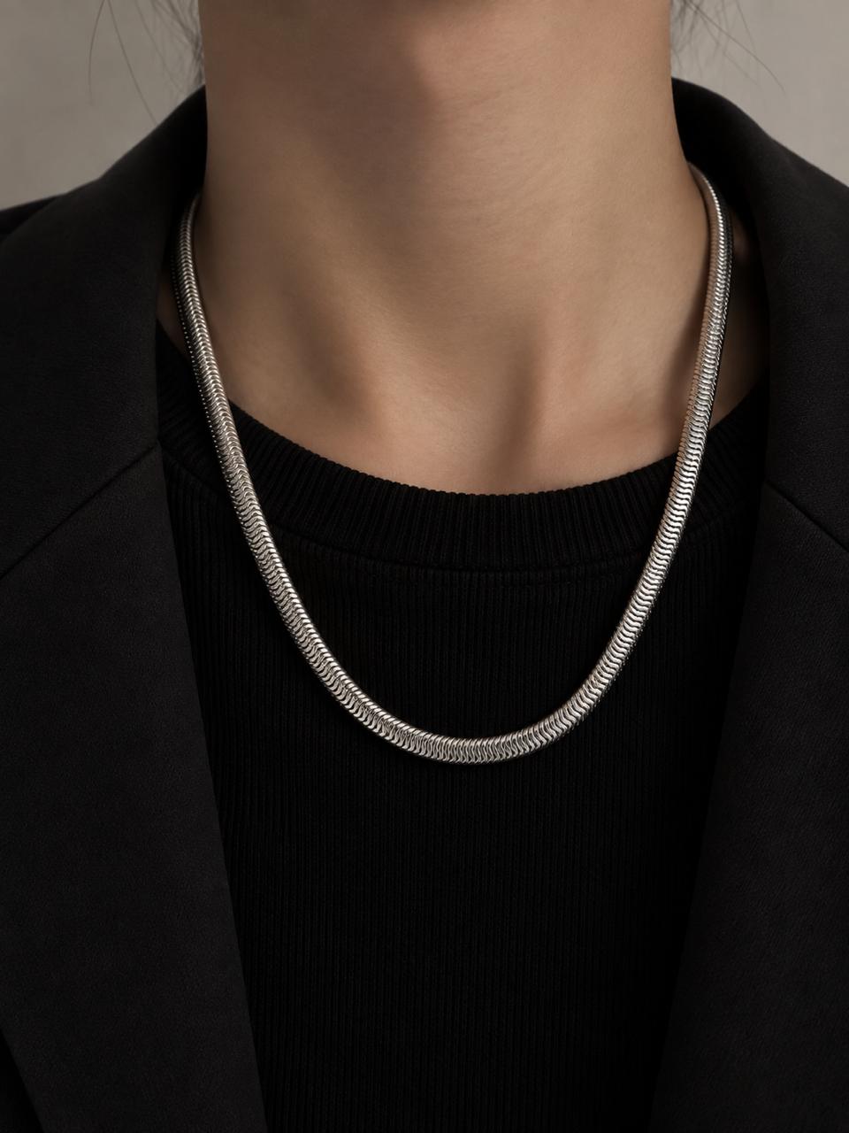 MEJ04B Necklace - Silver PVD plated
