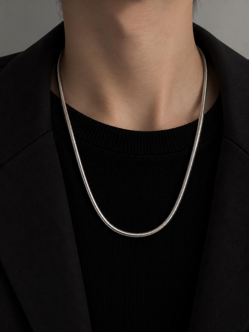 MEJ04E Necklace - Silver PVD plated