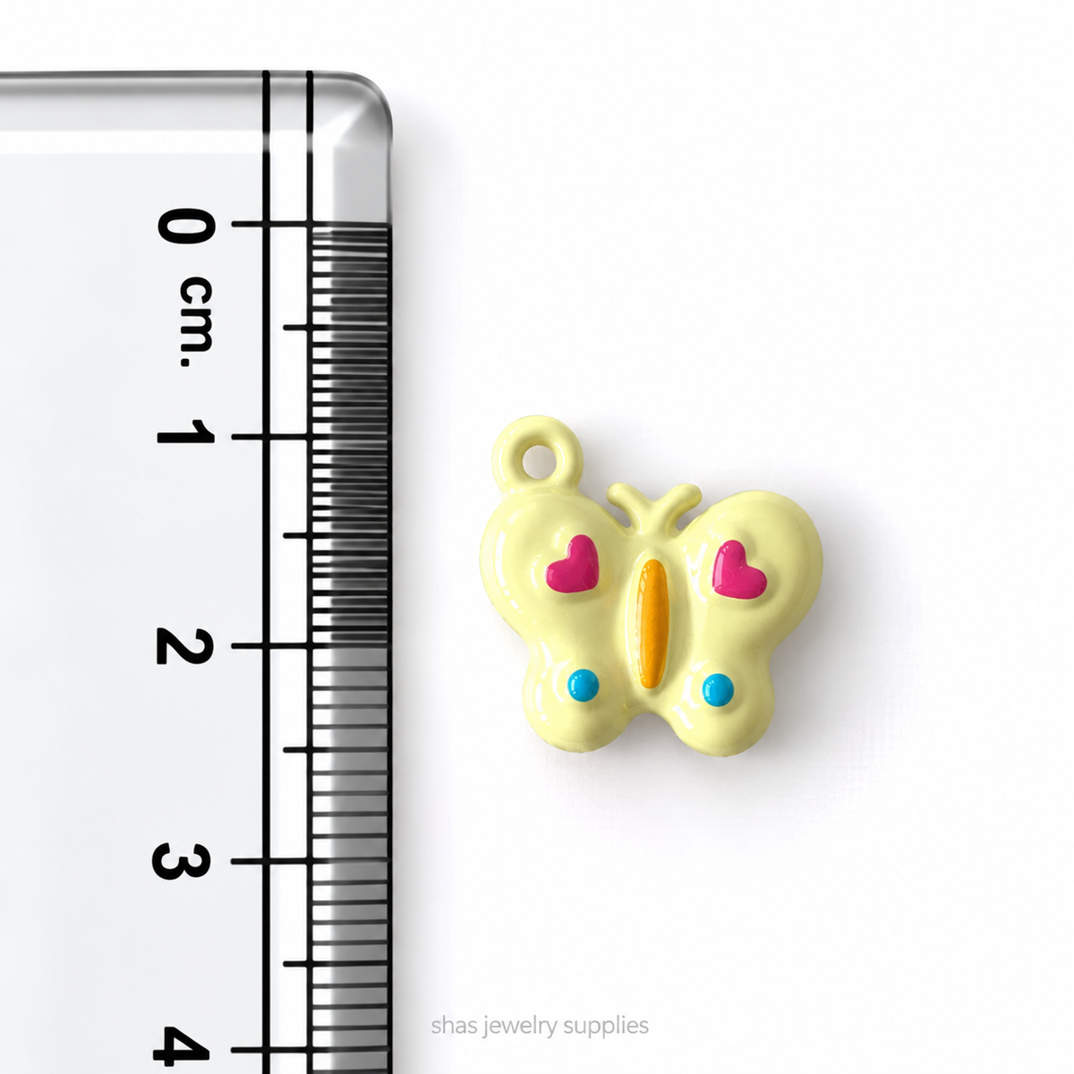APC05F Cream Butterfly 3D Charm ( 1 PC ) Premium Alloy Printed