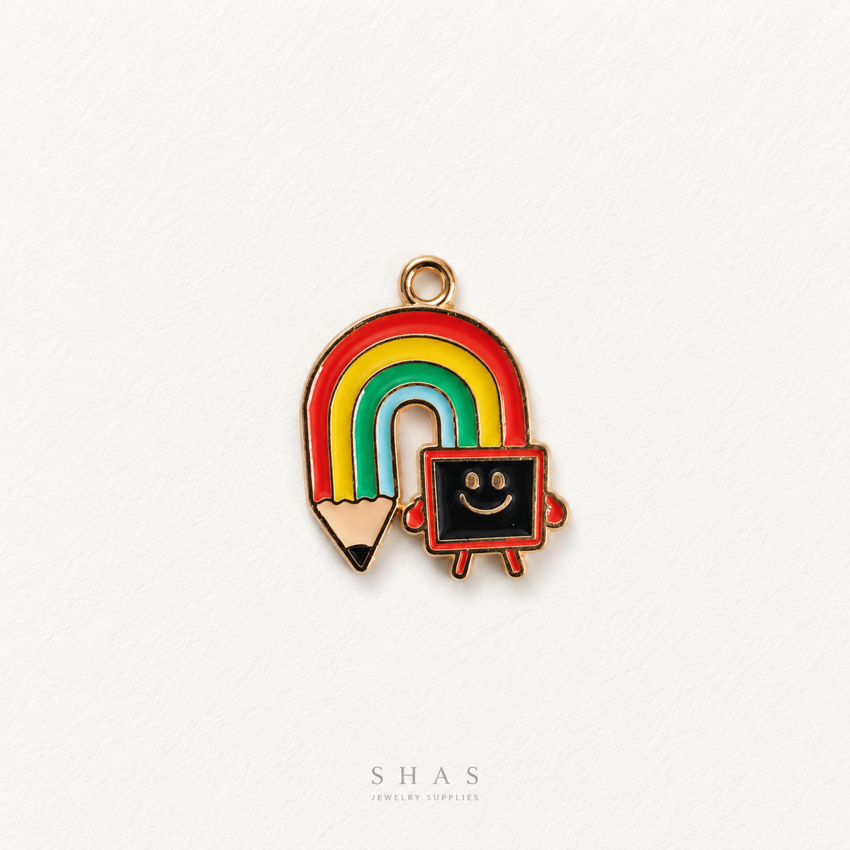 EC09D Rainbow Pencil Enamel Charm ( 1 pc ) High Quality Shine