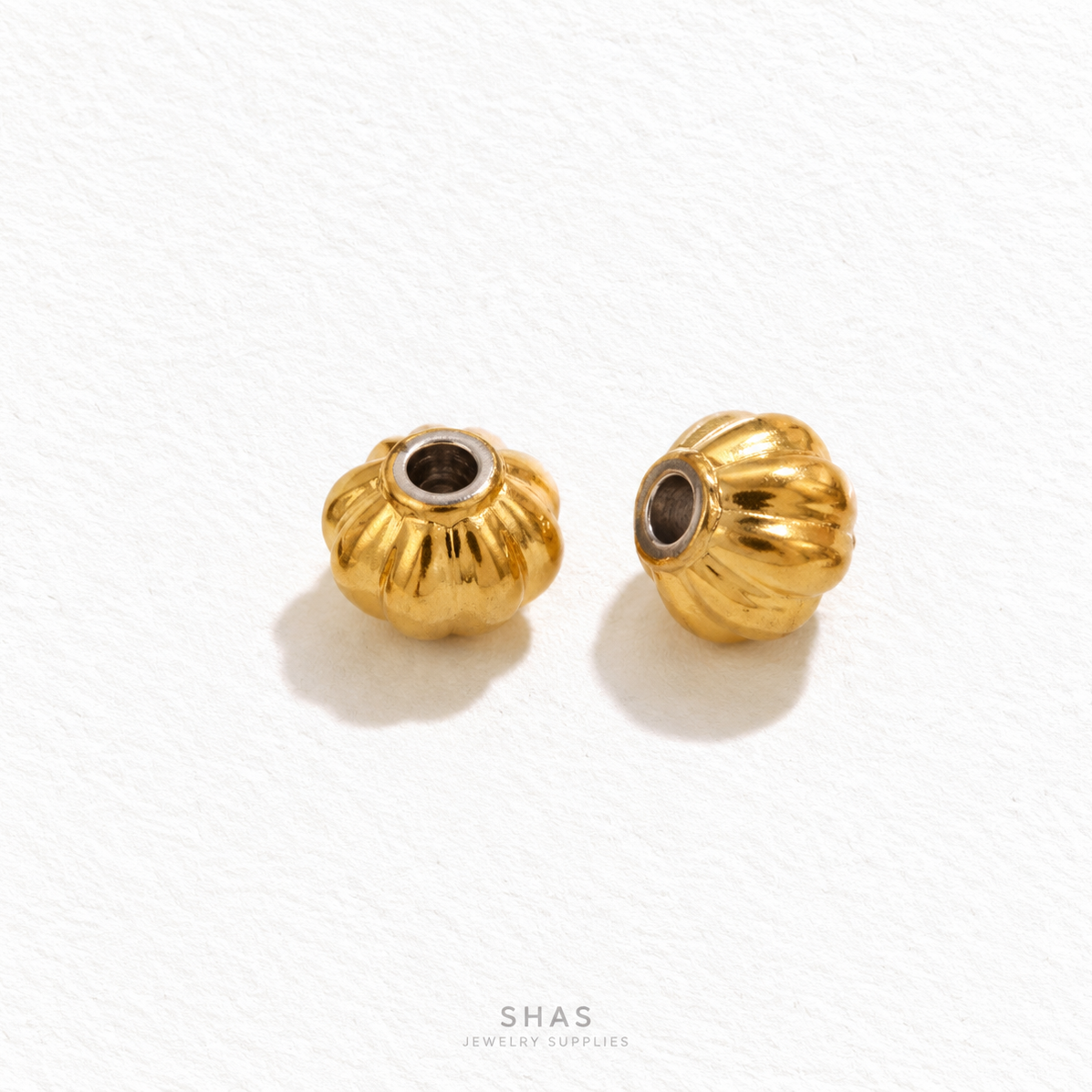 SSB24 Lantern Spacer Bead Gold ( 1 pc ) PVD Plated