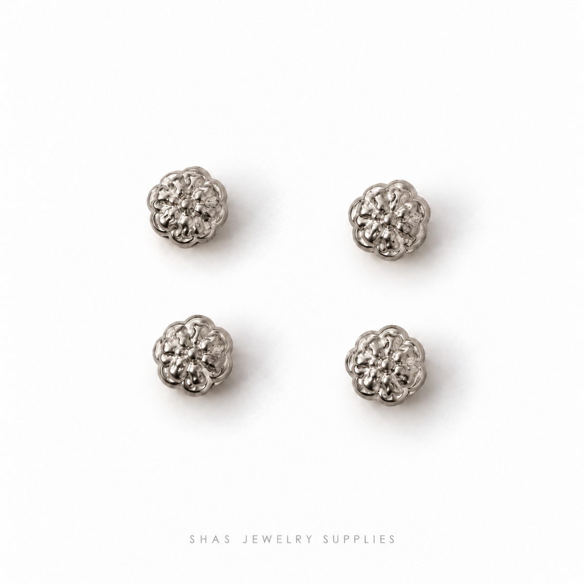 SSB39 Double layered flower Spacer Bead ( 1 pc ) PVD Plated
