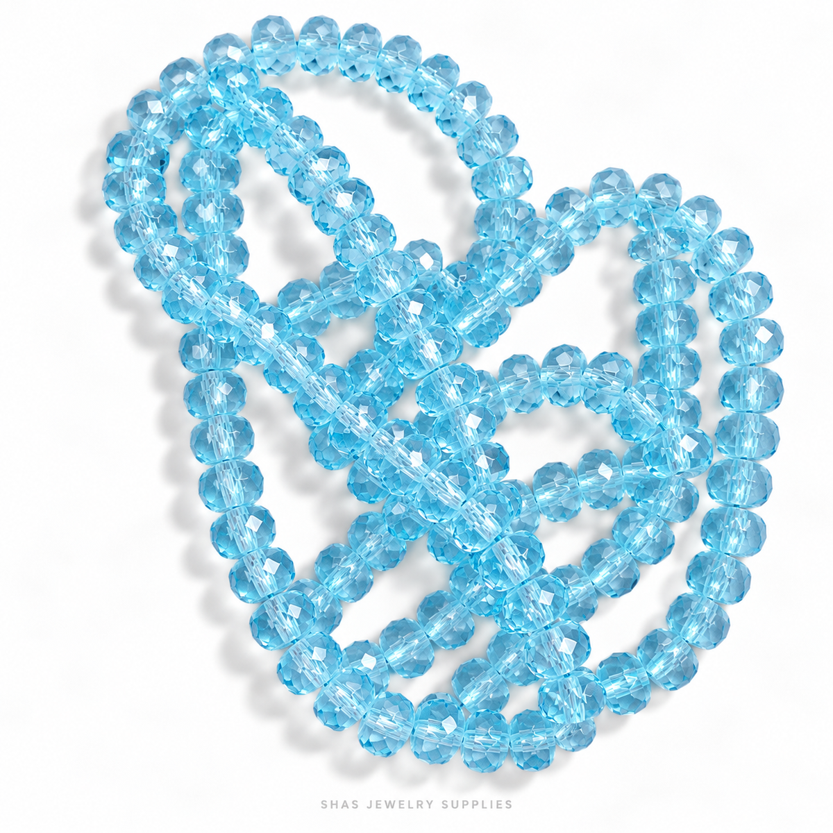 GB80G Aqua Blue Wheel Crystal Beads ( 1 pc ) AAA Quality