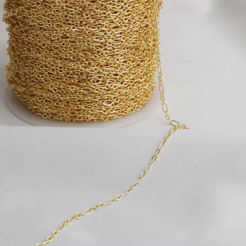 DIYB37 Paper Clip Extension Chain 14k Gold plated ( 1 feet )