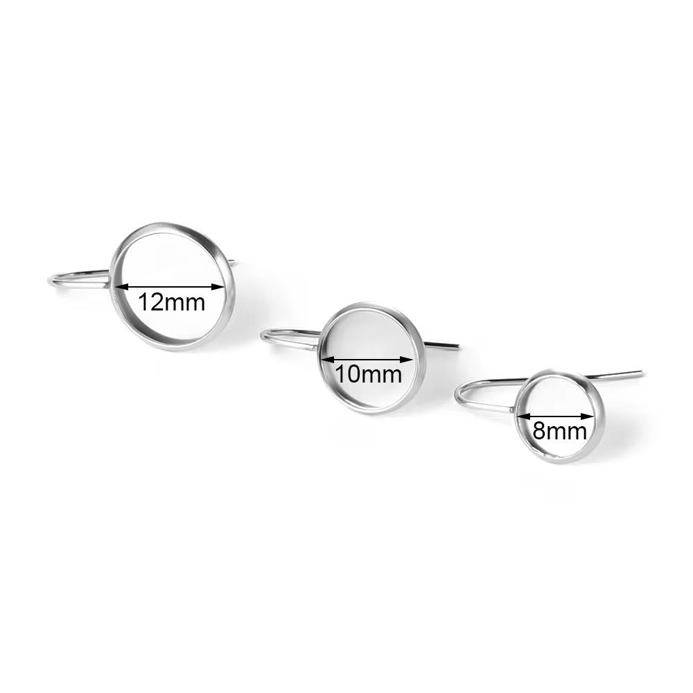 STS46 Open Bezel Hook Silver ( 2 pc ) PVD Plated