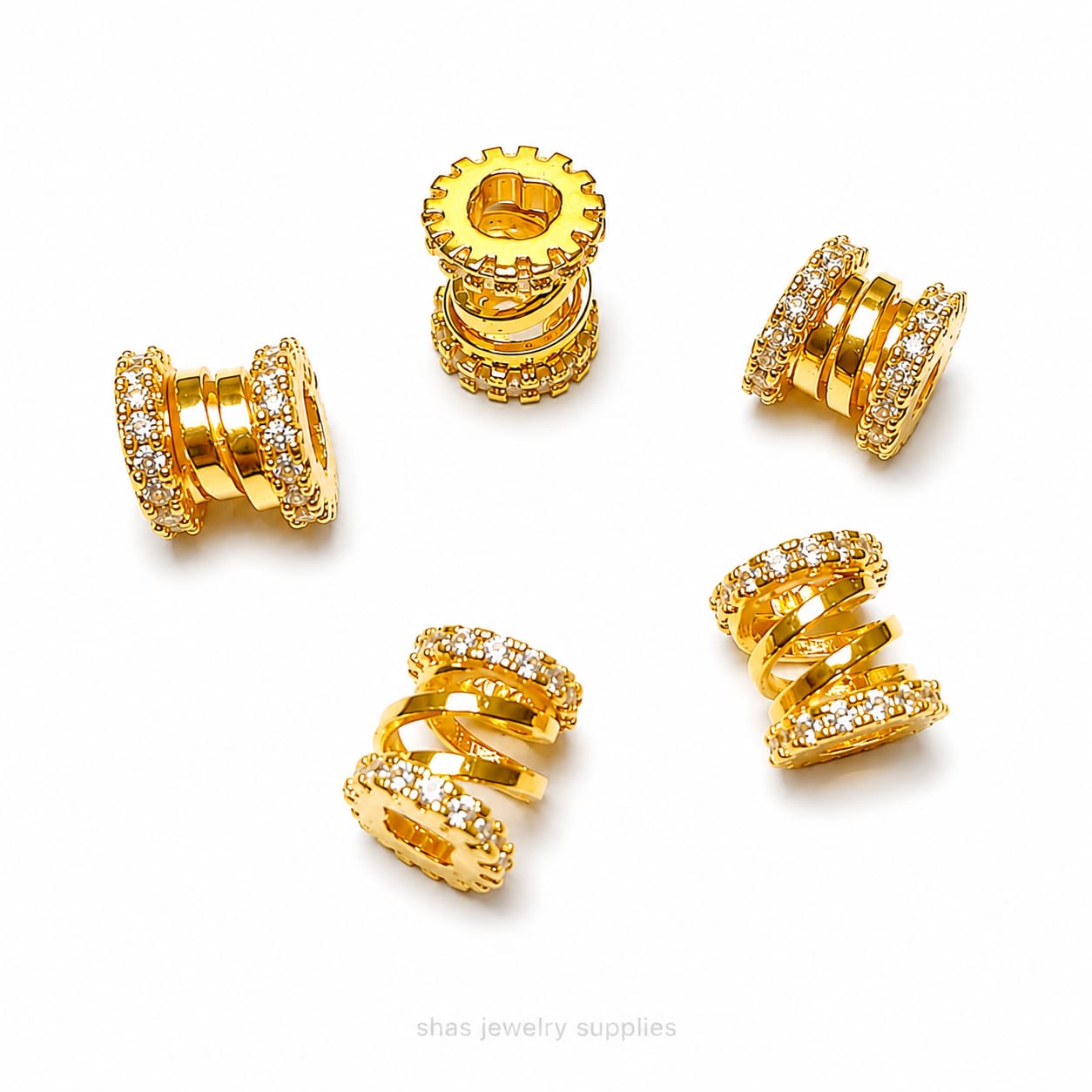 ZSP01C Spring CZ Spacer Bead ( 1 pc )