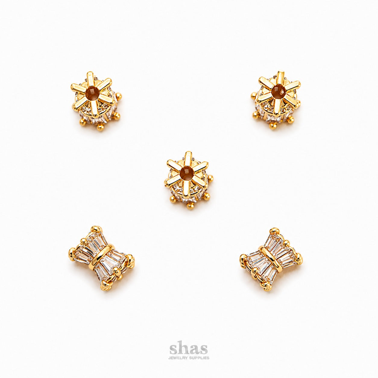 ZSP02J Small Waist Crystal CZ Spacer Bead ( 1 pc )