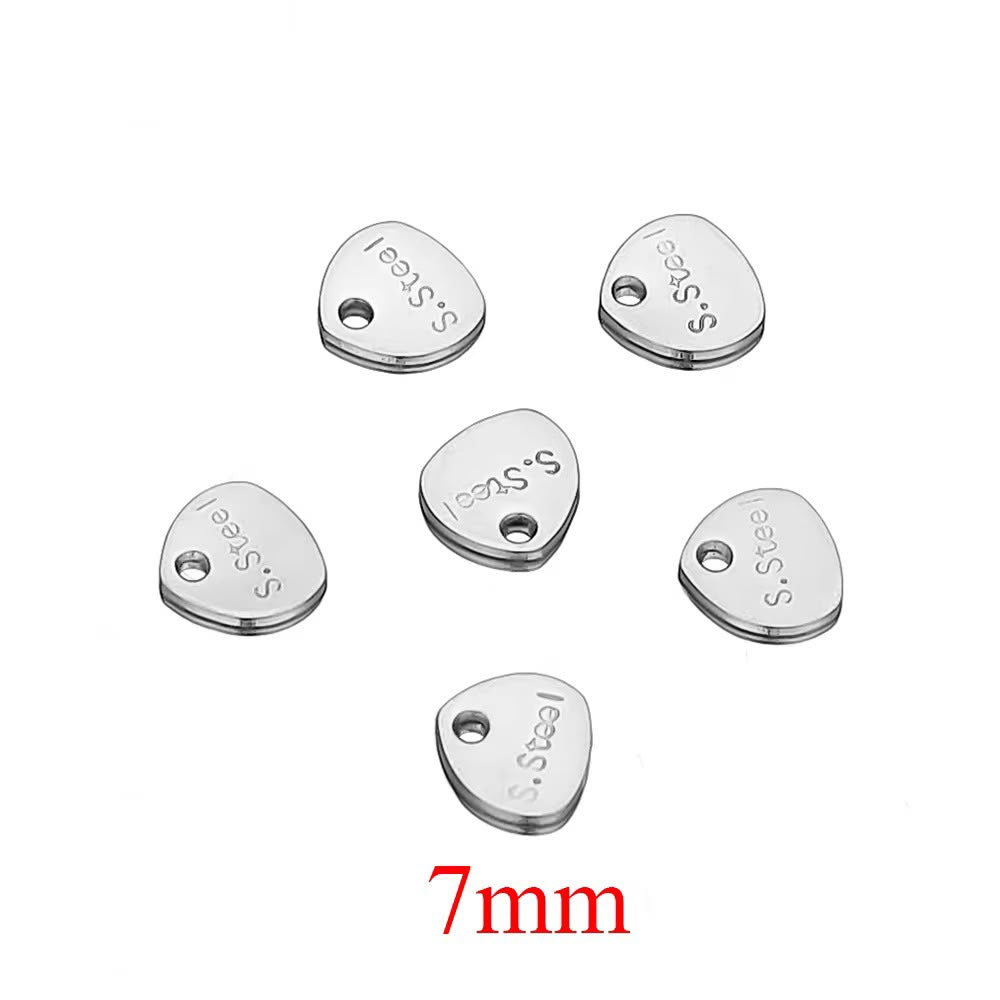 SS 4002 tail end tags ( 1 pc ) silver PVD plated