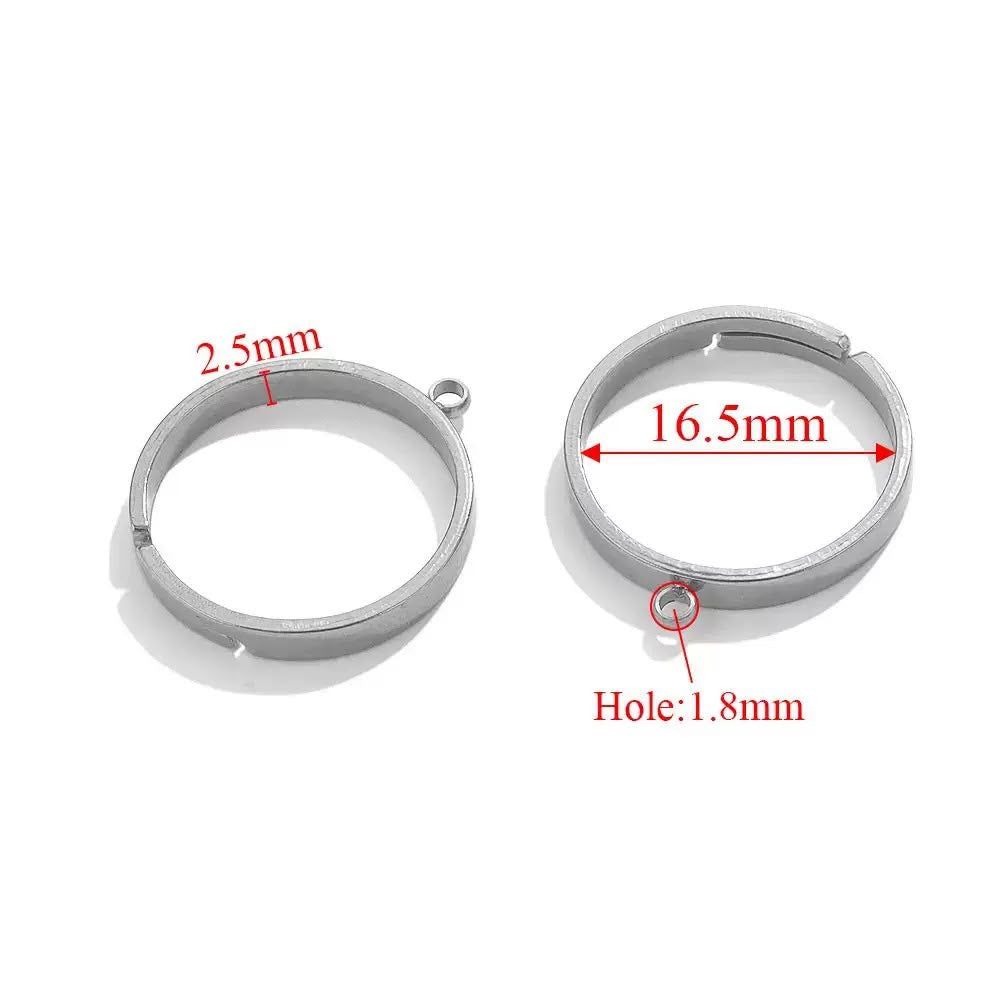 ES15 DIY Adjustable Ring Silver ( 1 pc ) PVD Plated