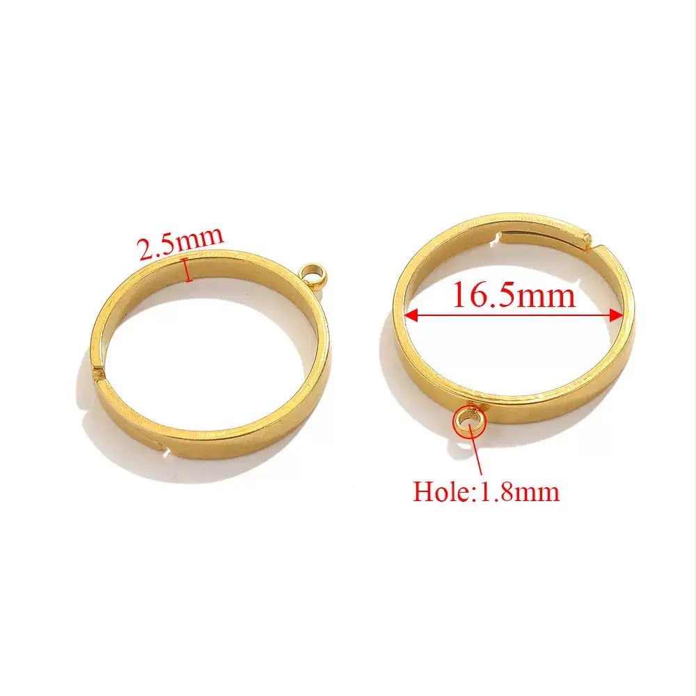 ES16 DIY Adjustable Ring 18k Gold ( 1 pc ) PVD Plated