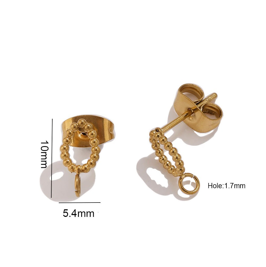 STS72 Teardrop Hollow Stud 18k Gold ( 1 pair ) PVD Plated