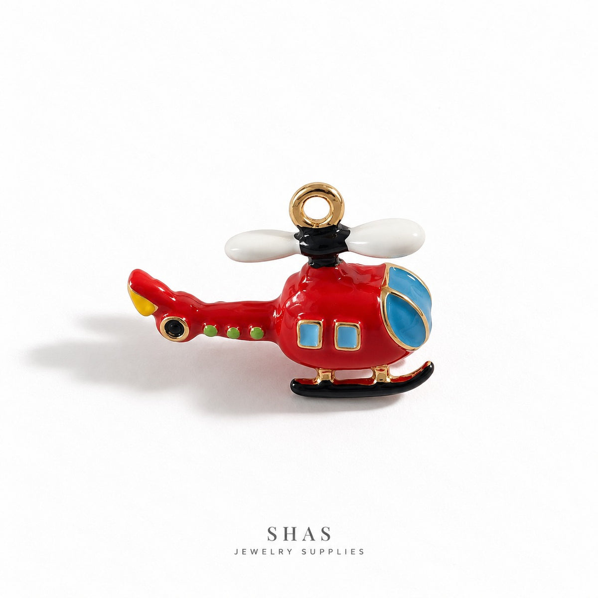 PC07Q Red Helicopter 3D Charm ( 1 pc ) Premium Collectible