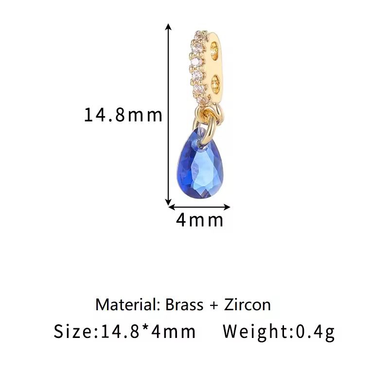 GPC16D Teardrop Zircon charm ( 1 pc ) 14k gold plated