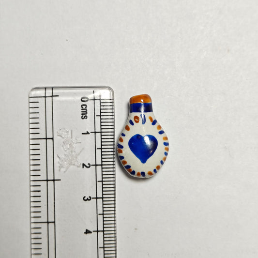 PCB02P Blue Love Vase Ceramic Bead ( 1 pc ) Porcelian Ceramic
