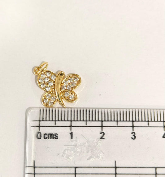 GPC18M Butterfly Zircon Charm ( 1 PC ) Premium Plated