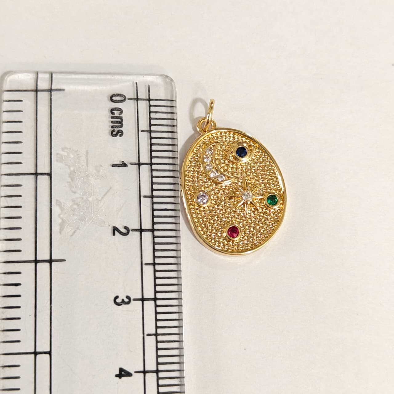 GPC18L Celestial Moon & Star Zircon Charm ( 1 PC ) Premium Plated