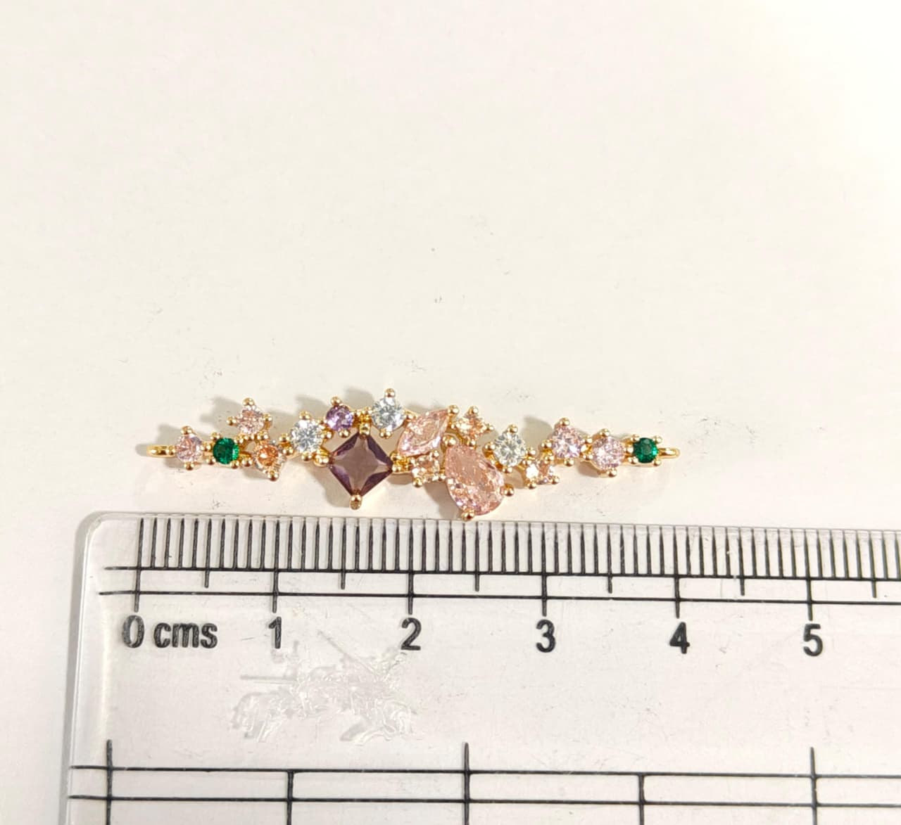 GPC18X Multicolour Zircon Connector Charm ( 1 PC ) Premium Plated