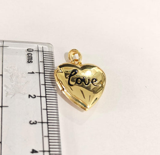 GPC18W Love Heart Locket Charm ( 1 PC ) Premium Plated