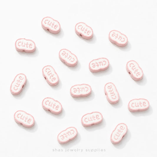 APB08A Cute Cloud Alloy Printed Bead ( 1 pc ) 10mm