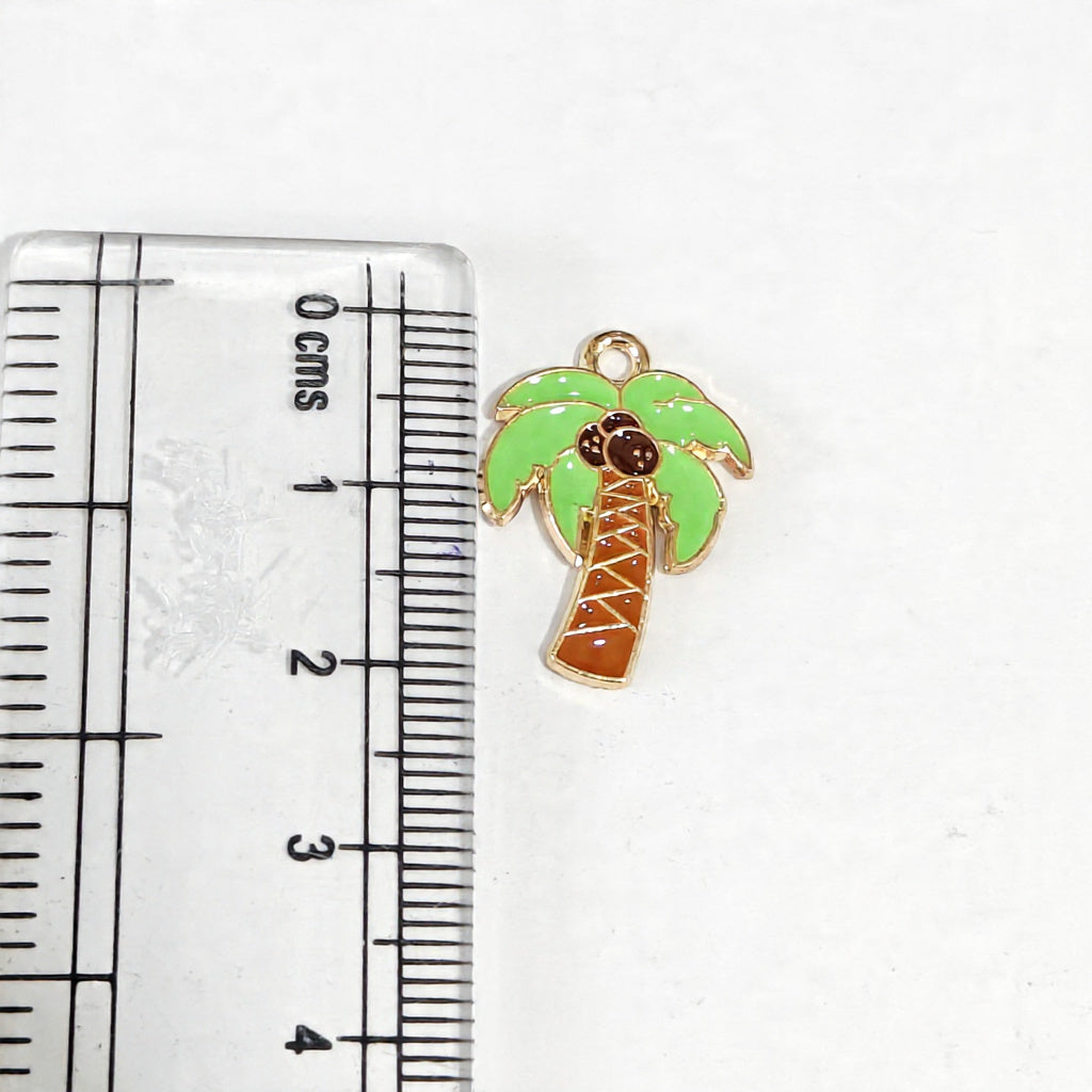EC03G Coconut Tree Enamel Charm ( 1 pc ) High Quality Shine