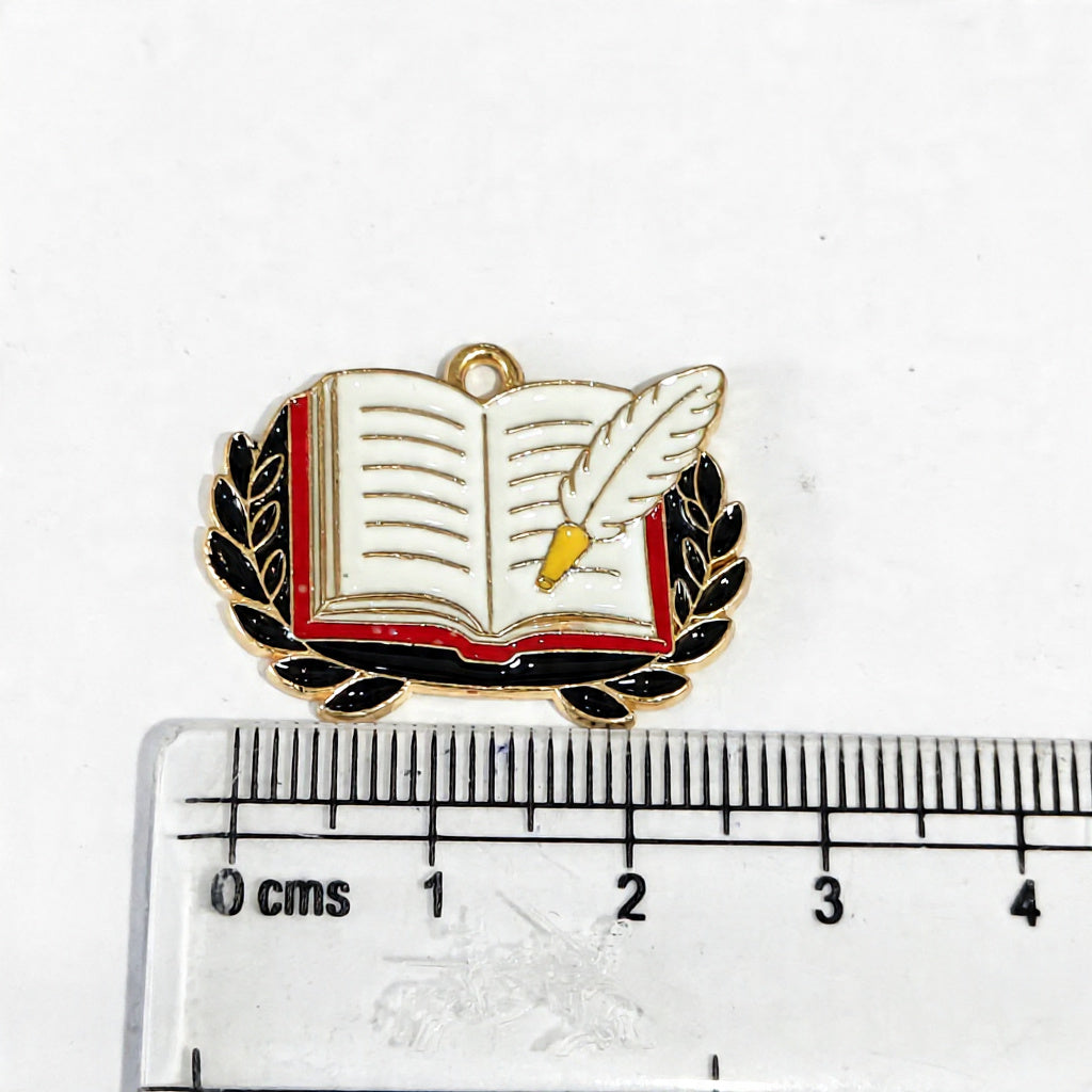 EC02X Vintage Notebook Enamel Charm ( 1 pc ) High Quality Shine