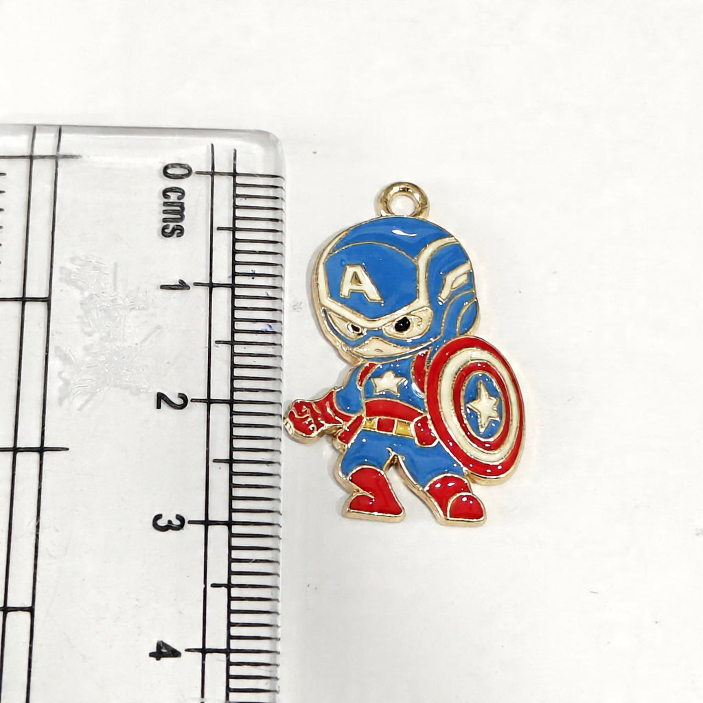 EC03P Captain America Enamel Charm ( 1 pc ) High Quality Shine