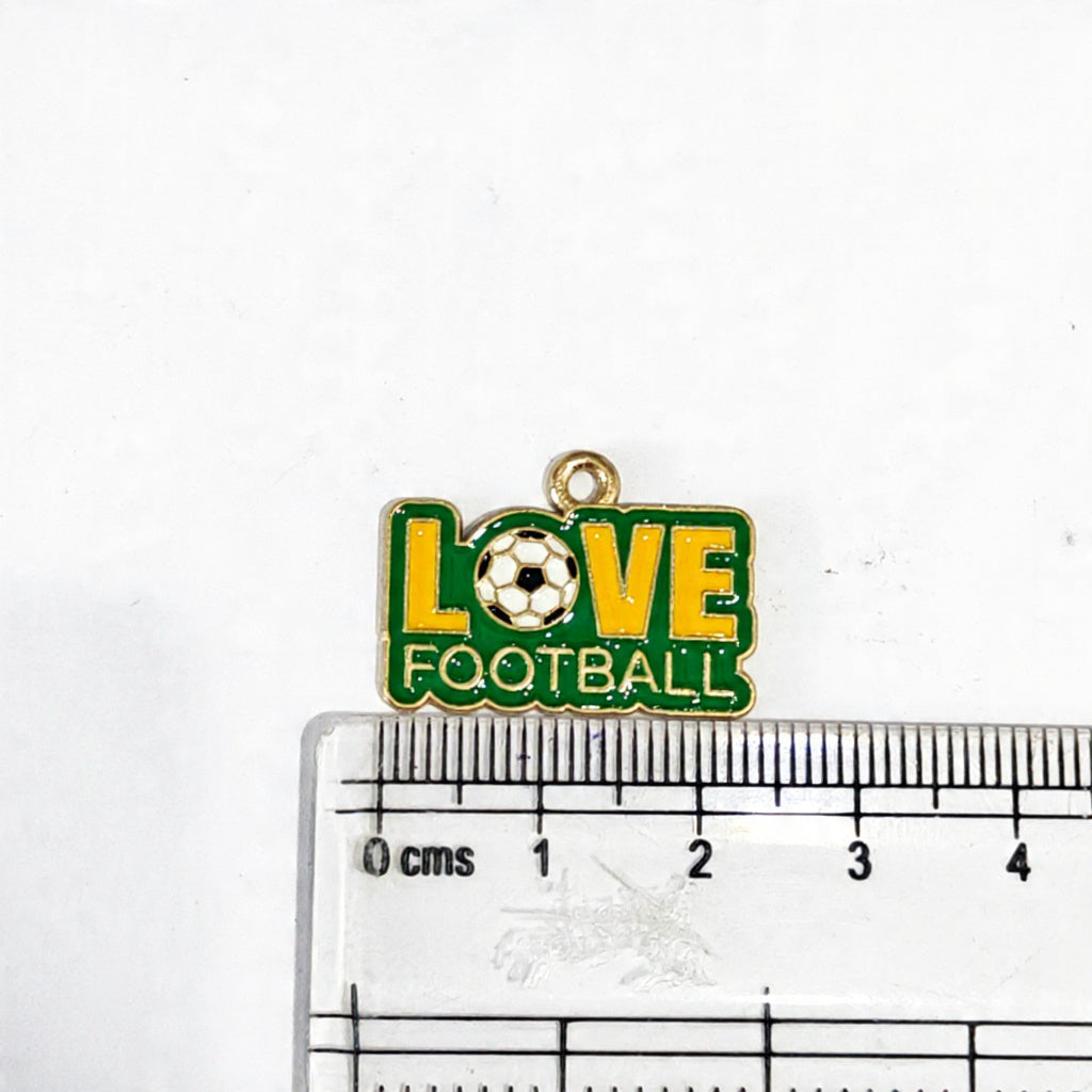 EC02Z Love Football Enamel Charm ( 1 pc ) High Quality Shine
