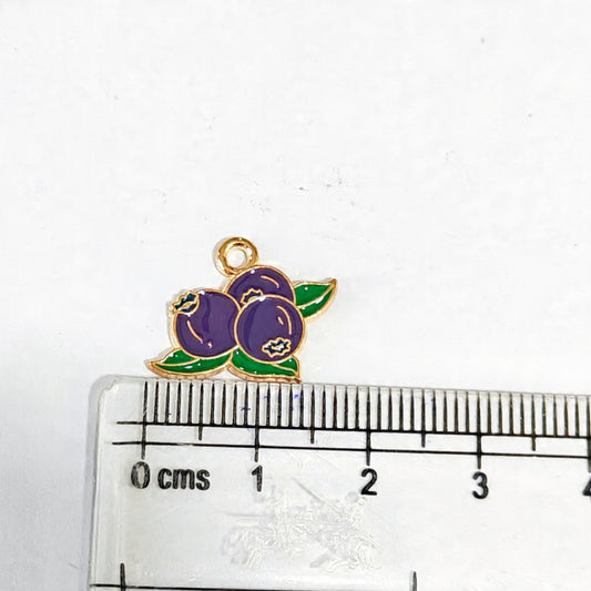 EC02N Blueberry Enamel Charm ( 1 pc ) High Quality Shine