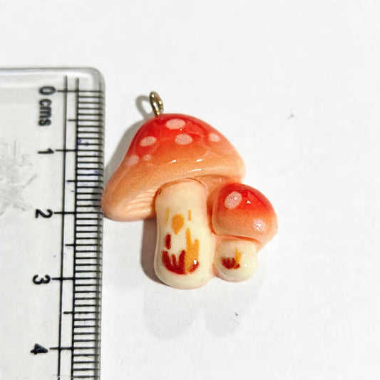 RM01E Orange Mushroom Resin Charm ( 1 PC )