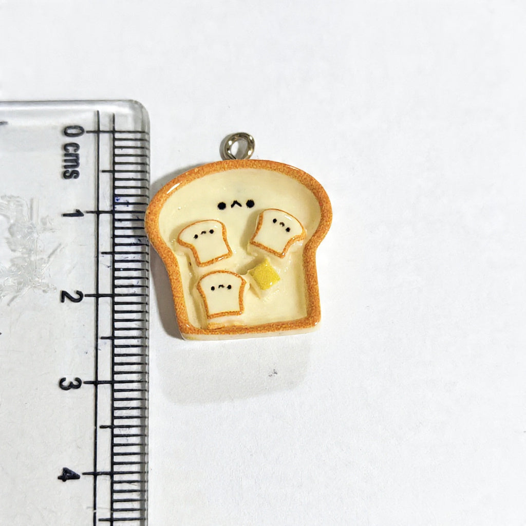 RM02G Kawaii Toast Plate Resin Charm ( 1 PC )