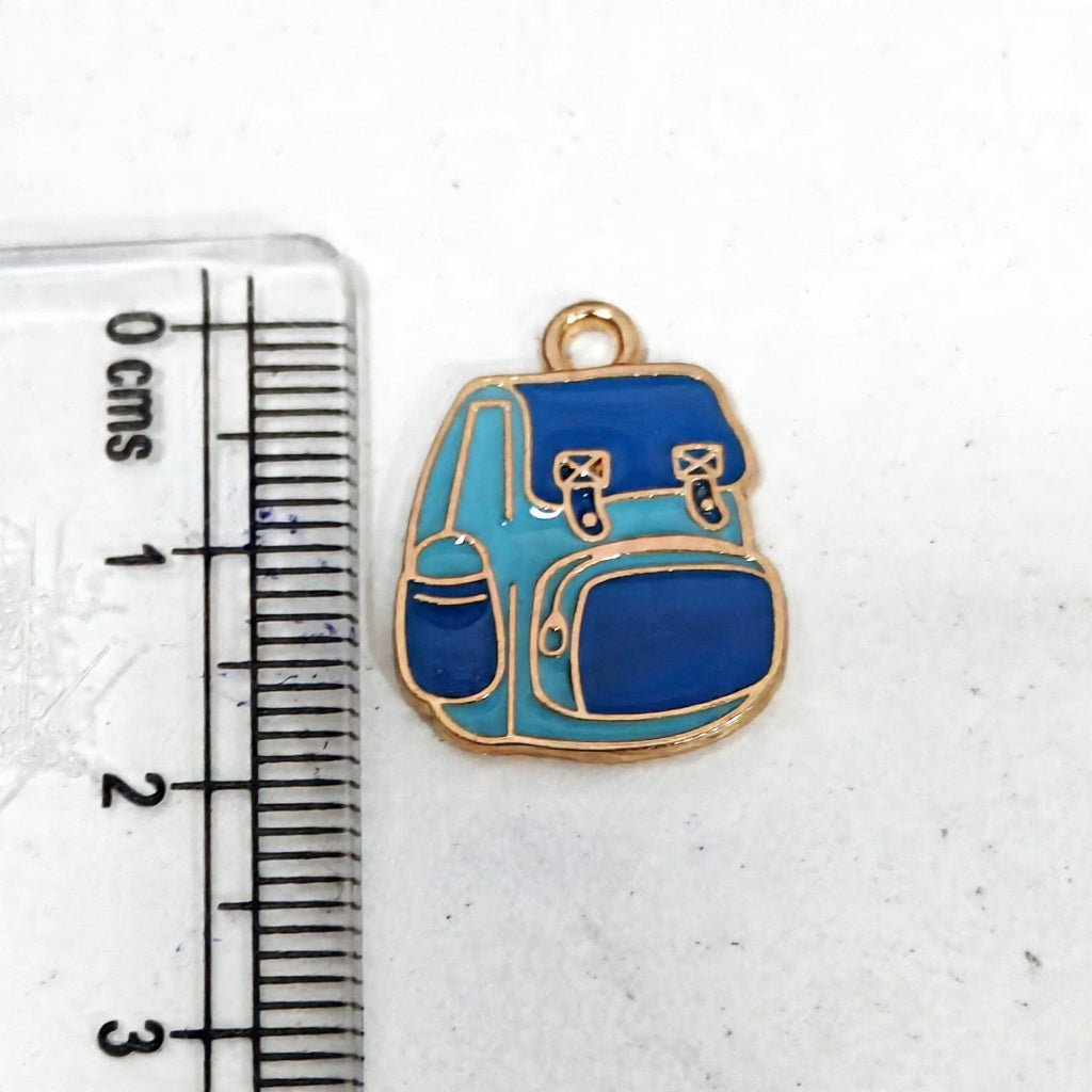 EC03X Blue Backpack Enamel Charm ( 1 pc ) High Quality Shine