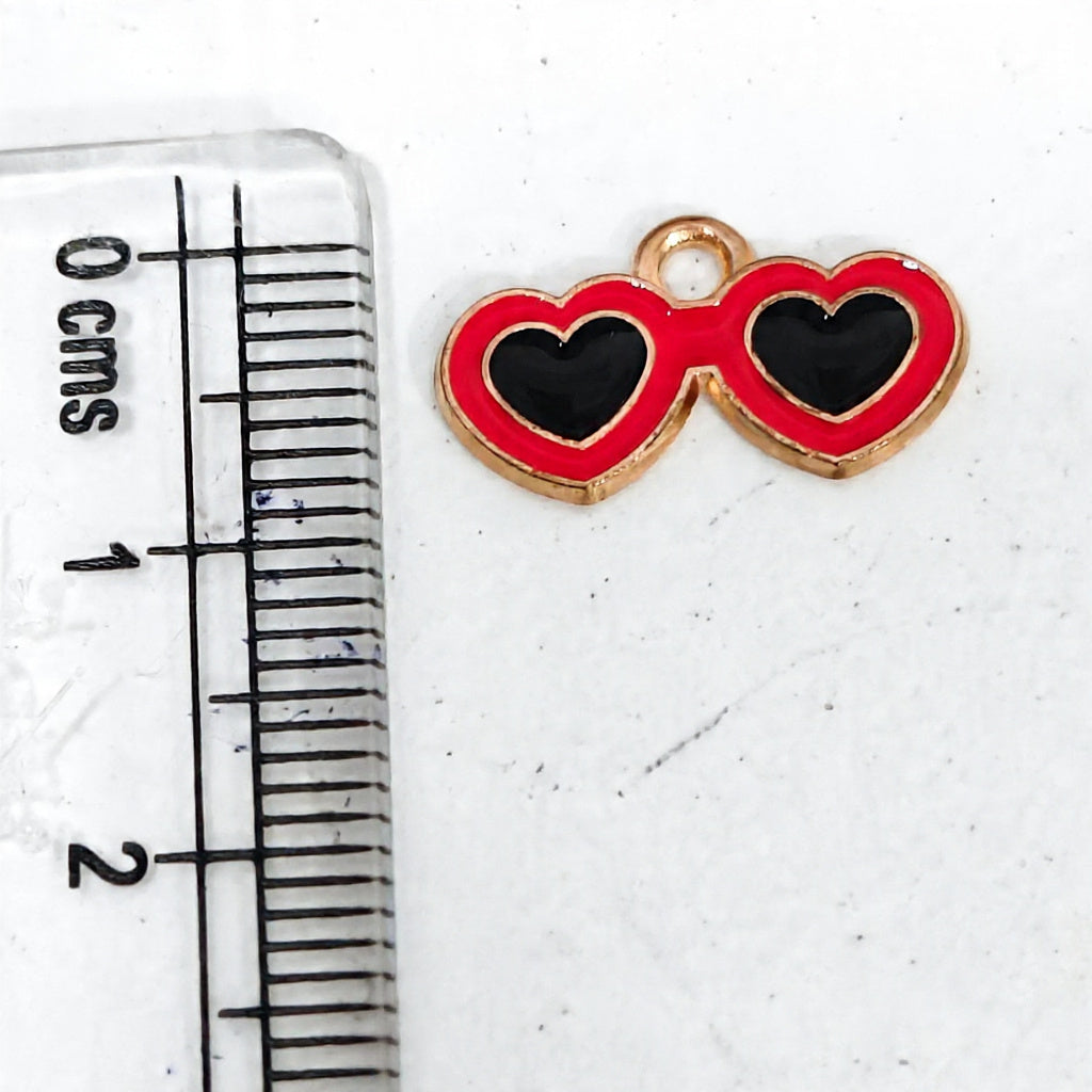 EC04C Love Sunglasses Enamel Charm ( 1 pc ) High Quality Shine