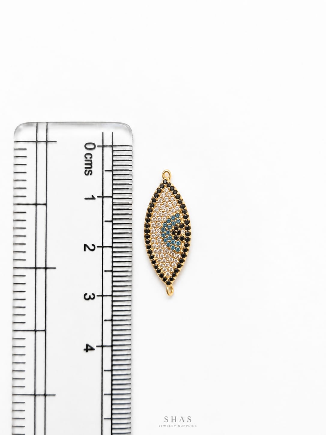 GPC19S Evil Eye Zircon Connector Charm ( 1 PC ) Premium Plated