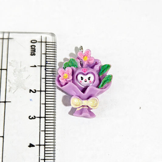 RM04E White Kuromi Bouquet Resin Charm ( 1 PC )