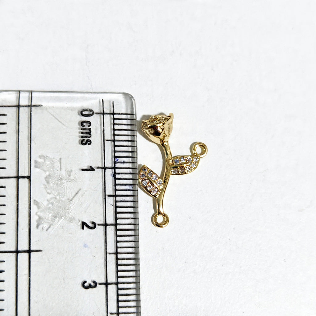 GPC20Q Rose Zircon Pendant Charm ( 1 PC ) Premium Plated